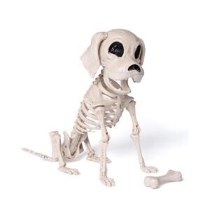 Posable Halloween Dog Skeleton Full Body Posable Joints (9.8" X 4.7" X 12.6")